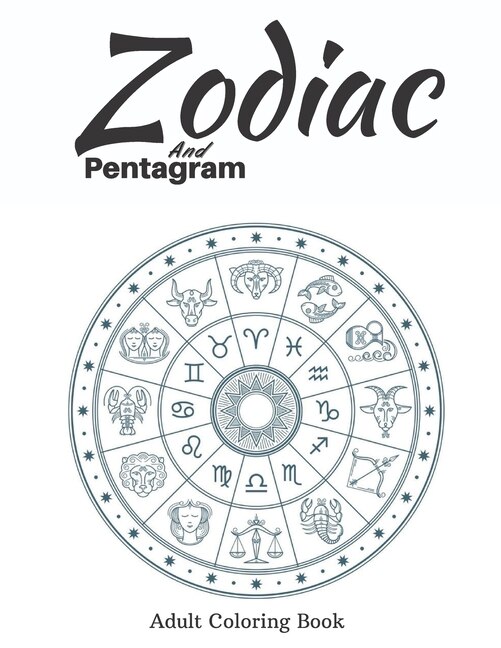 Front cover_Zodiac and Pentagram Adult Coloring Book