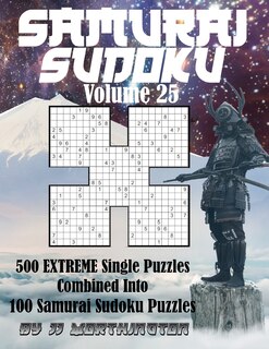 Front cover_Sudoku Samurai Puzzles Large Print for Adults and Kids Extreme Volume 25