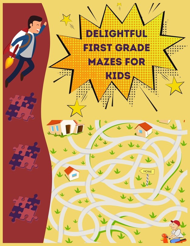 Front cover_Delightful First Grade Mazes for Kids