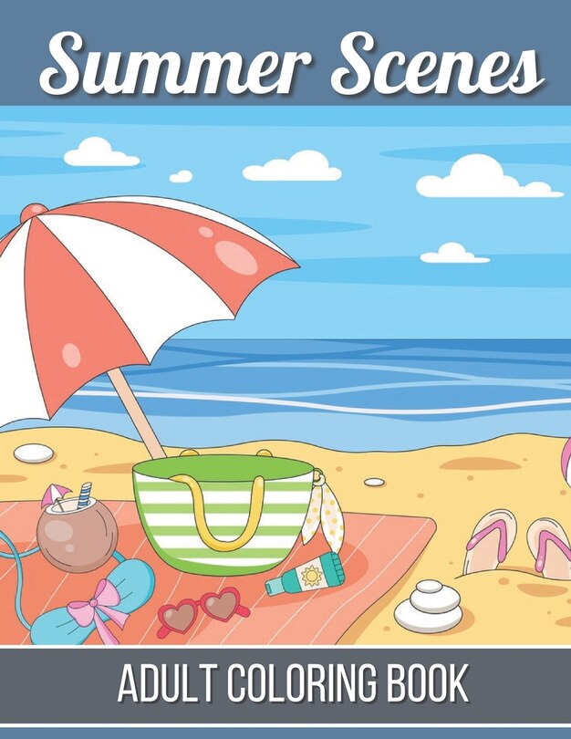 Front cover_Summer Scenes Adult Coloring Book