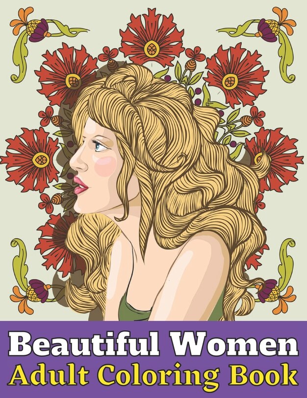 Front cover_Beautiful women adult coloring book