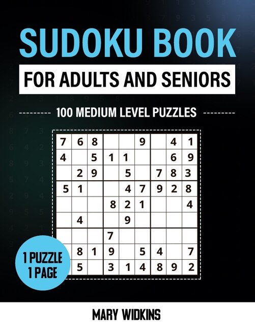 Couverture_Sudoku Book For Adults And Seniors 100 Medium Level Puzzles