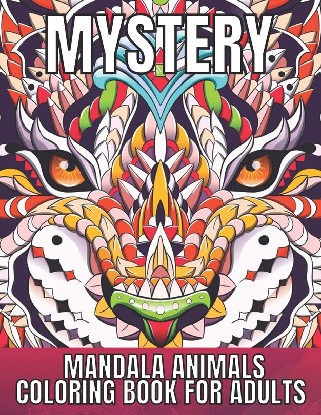 Front cover_Mystery Mandala Animals Coloring Book for Adults