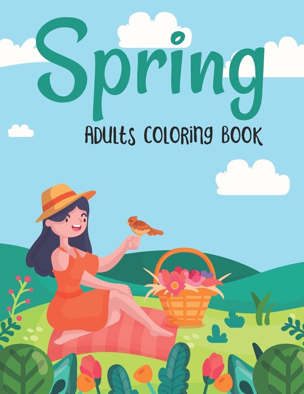 Front cover_Spring Adults Coloring Book