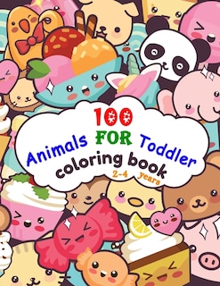 Couverture_100 Animals For Toddler Coloring Book 2-4 years