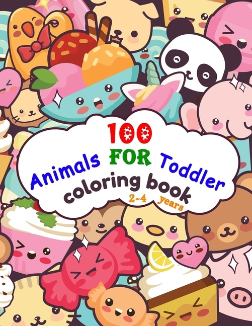 Couverture_100 Animals For Toddler Coloring Book 2-4 years