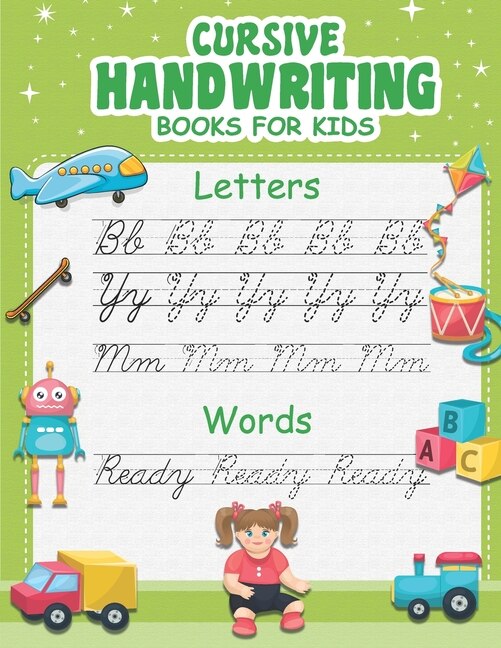 Front cover_Cursive handwriting activity book for kids.