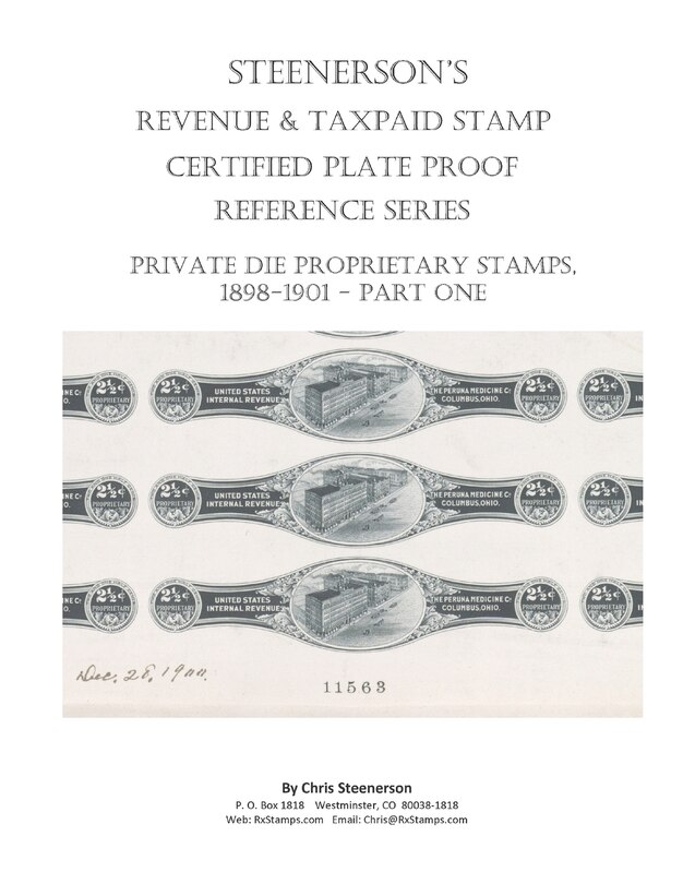 Front cover_Steenerson's Revenue Taxpaid Stamp Certified Plate Proof Reference Series - Private Die Proprietary Stamps, 1898-1901
