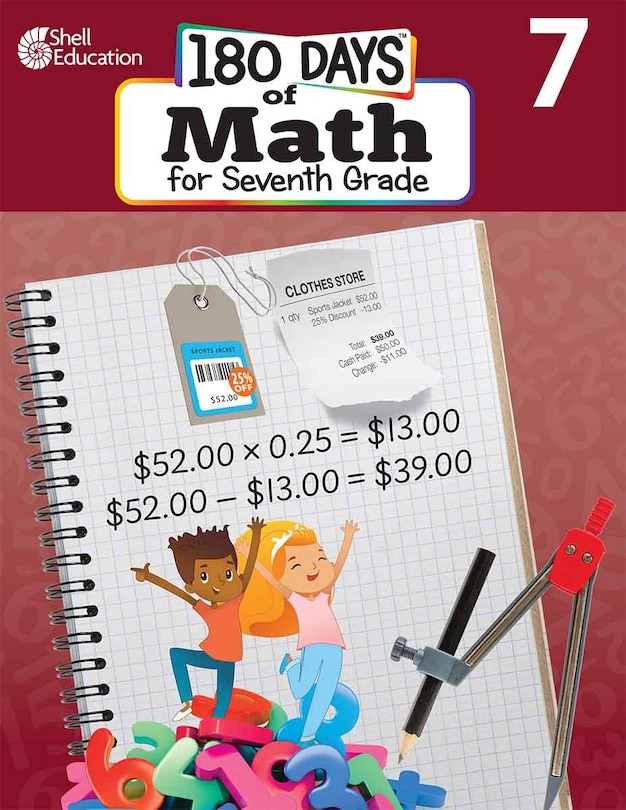 Front cover_180 Days(tm) Math for Seventh Grade