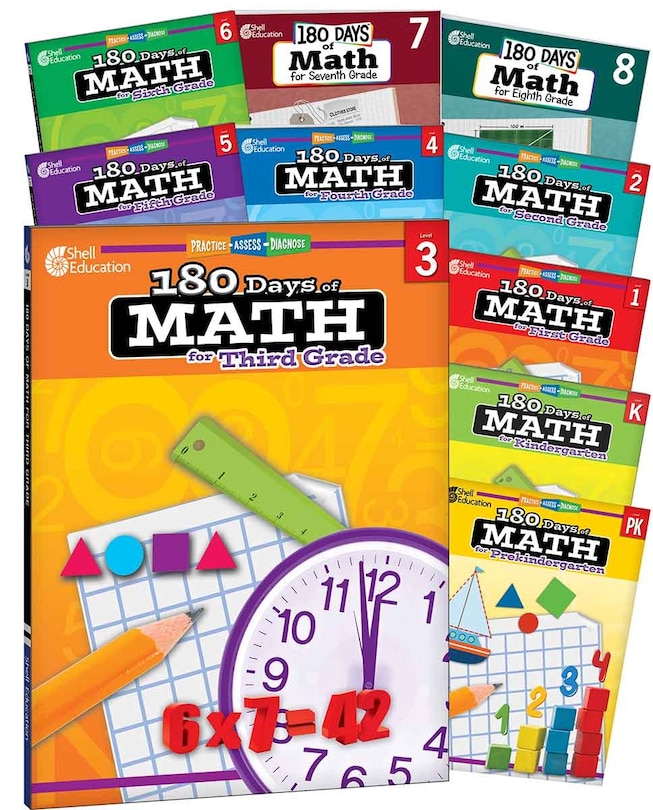 Front cover_180 Days(tm) Math Pk-8: 10-Book Set