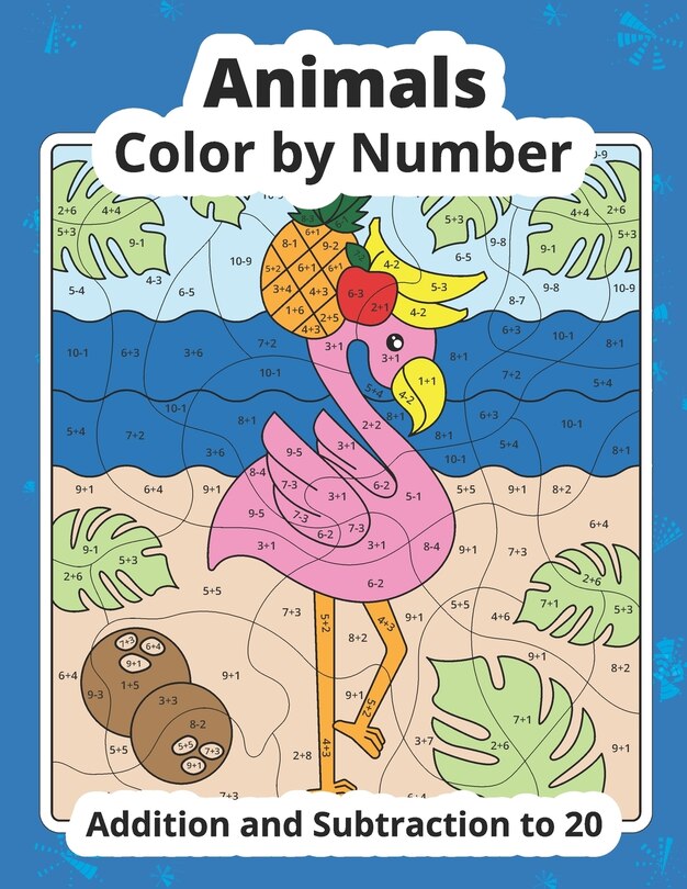 Front cover_Color by Number Addition and Subtraction Animals