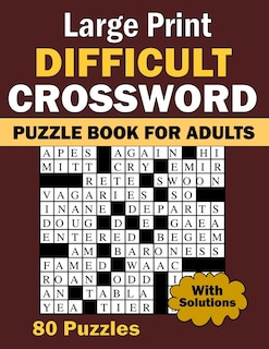 Front cover_2024 Large Print Difficult Crossword Puzzle Book For Adults