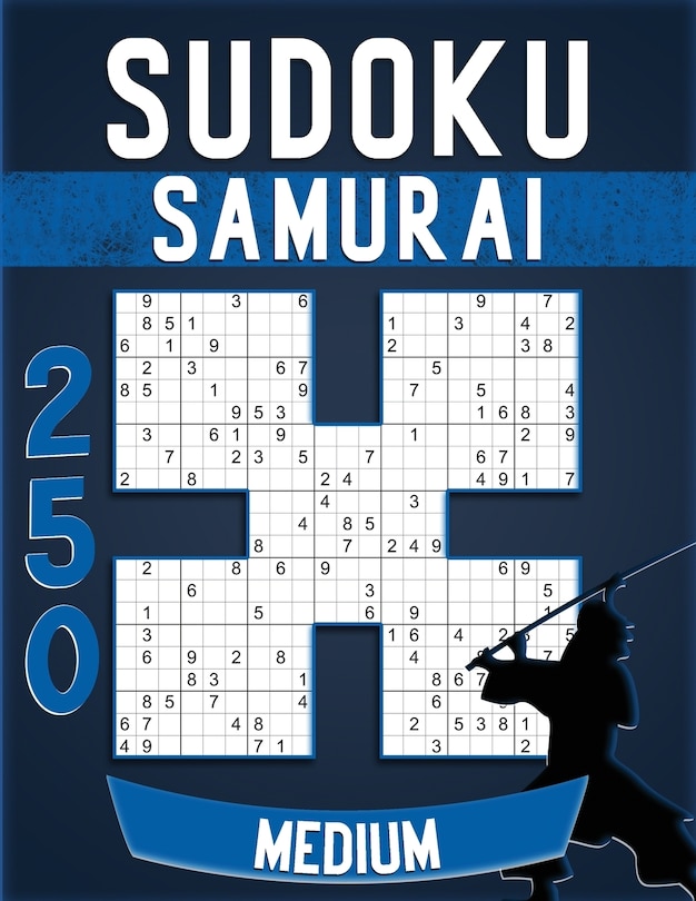 Samurai Sudoku Puzzle Books Medium Large Print: 250 Puzzles for seniors with solutions.