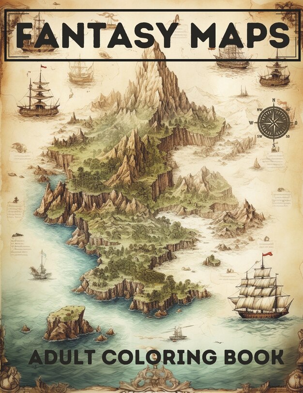 Fantasy Maps: Adult Coloring Book Featuring Enchanted Fantasy Maps For Relaxation & Mindfulness