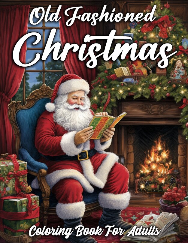 Old fashioned christmas coloring book For Adults Featuring Cute Easy