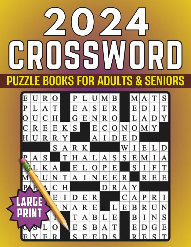 2024 Large Print Crossword Puzzle Books For Adults & Seniors Medium & Hard Level Puzzles to