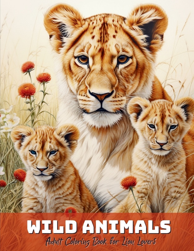 Front cover_Wild Animals - Adult Coloring Book for Lion Lovers