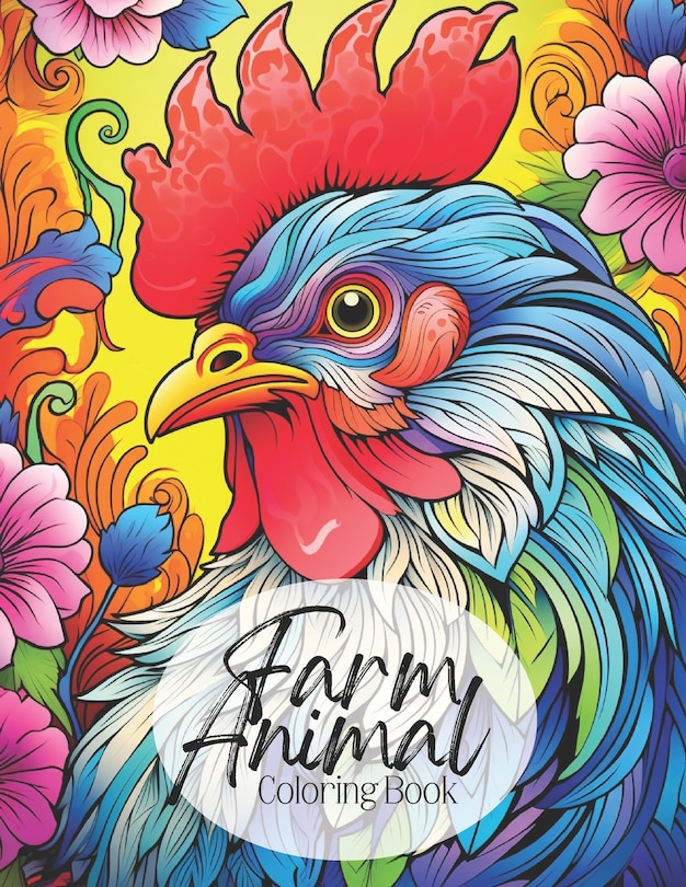 Farm Animal Coloring Book: Country Farm Animals Design Coloring Pages / Easy and Simple Abstract Designs for Stress Relief & Relaxation / 8.5x11 100 pages