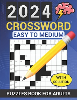 Front cover_2024 Crossword Puzzles Book For Adults With Solution