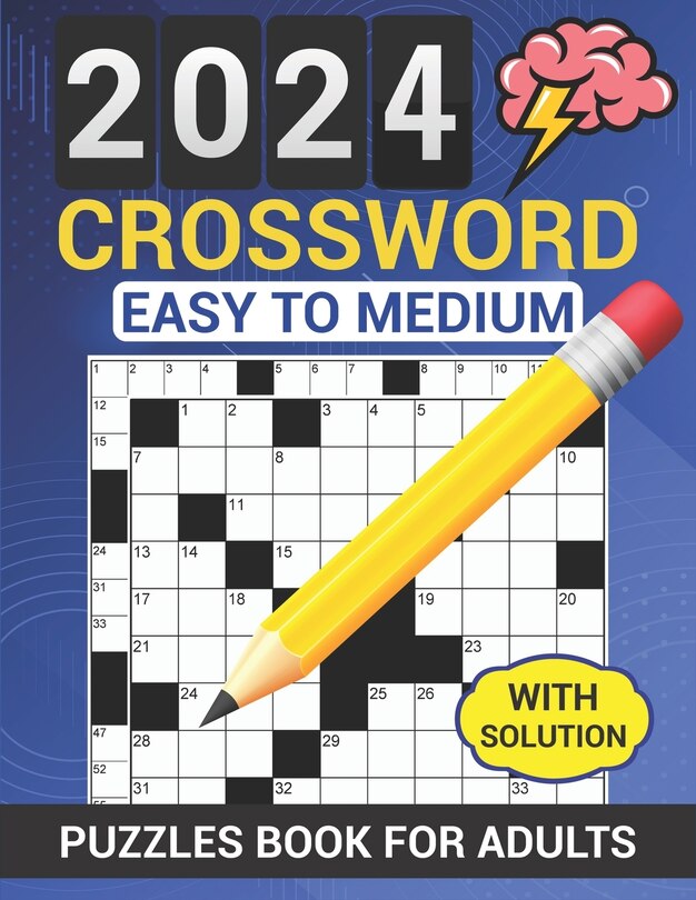 Front cover_2024 Crossword Puzzles Book For Adults With Solution