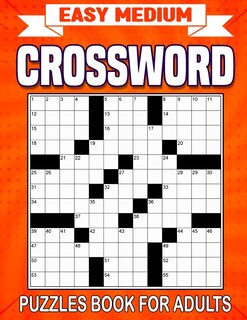 Front cover_Easy Medium Crossword Puzzle Books For Adults