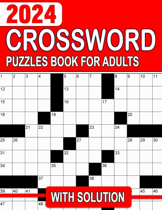 Front cover_2024 Crossword Puzzles Book For Adults With Solution