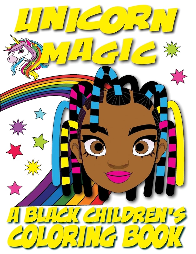 Front cover_Unicorn Magic - A Black Children's Coloring Book