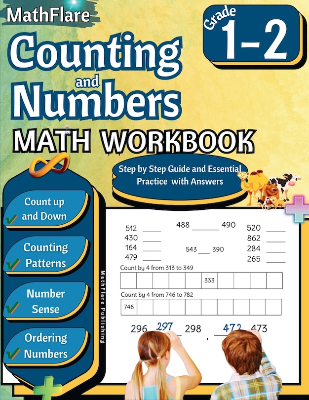 Front cover_Counting and Numbers Math Workbook 1st and 2nd Grade
