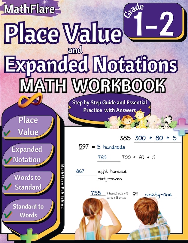 Couverture_Place Value and Expanded Notations Math Workbook 1st and 2nd Grade
