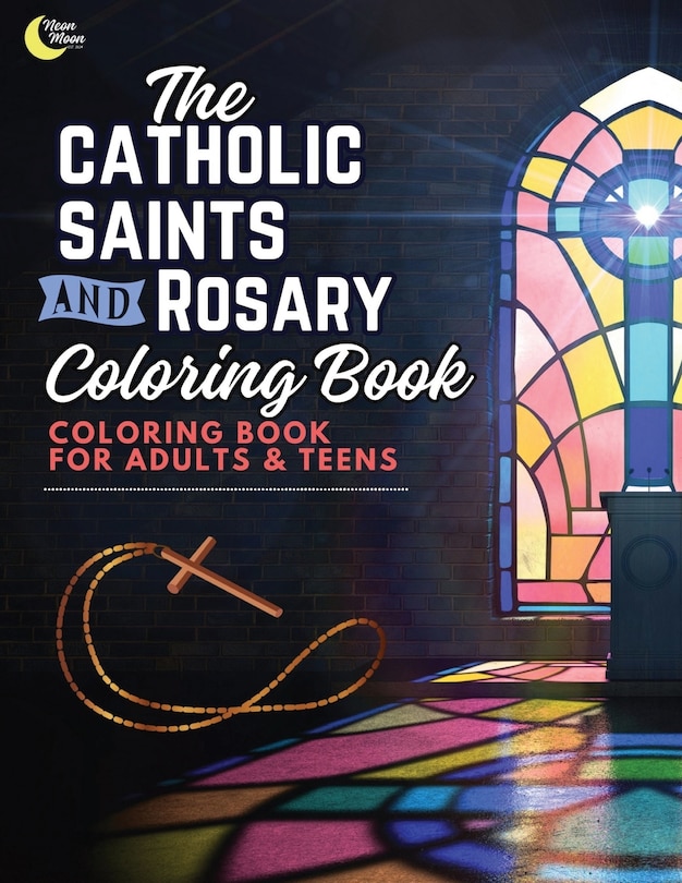 Front cover_Catholic Saints and Rosary Coloring Book for Adults and Teens