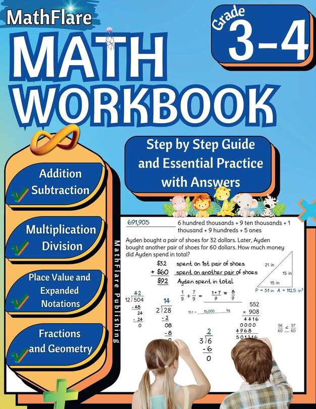 Couverture_MathFlare - Math Workbook 3rd and 4th Grade