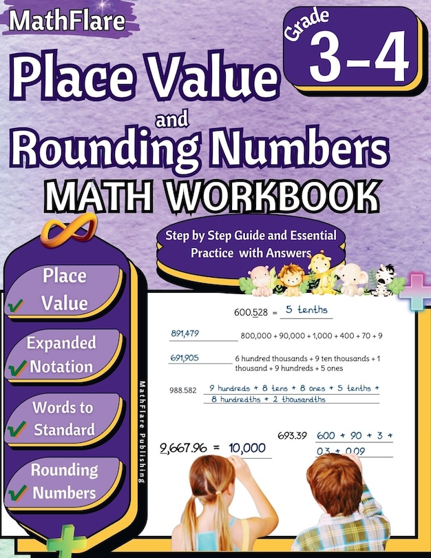 Couverture_Place Value and Expanded Notations Math Workbook 3rd and 4th Grade