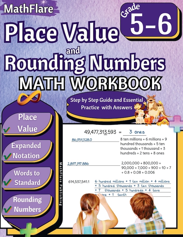 Couverture_Place Value and Expanded Notations Math Workbook 5th and 6th Grade