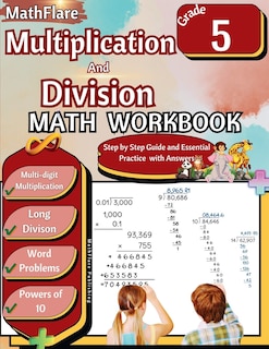 Front cover_Multiplication and Division Math Workbook 5th Grade