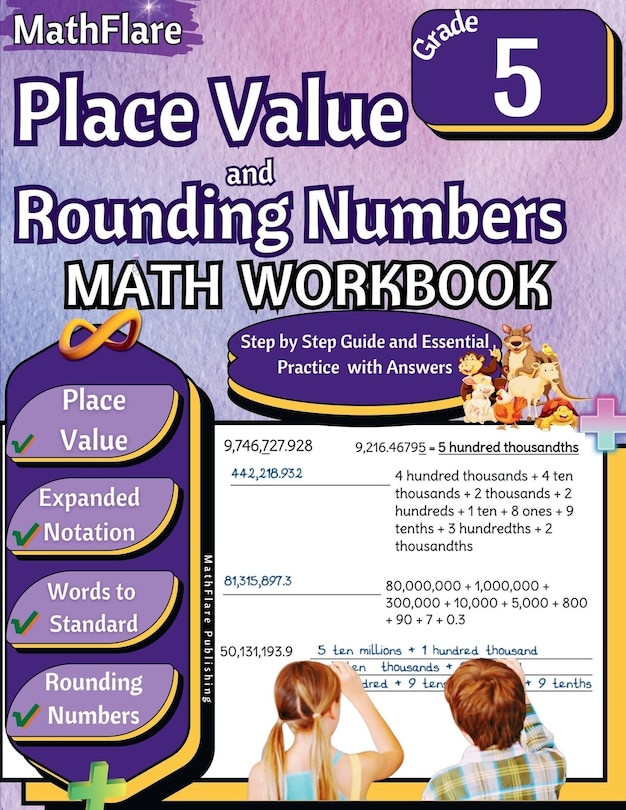 Front cover_Place Value and Expanded Notations Math Workbook 5th Grade