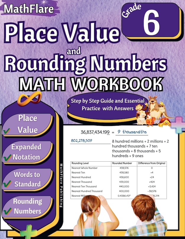 Front cover_Place Value and Expanded Notations Math Workbook 6th Grade