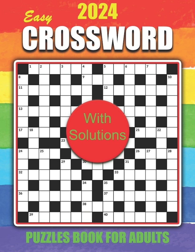 Couverture_2024 Easy Crossword Puzzles Book for Adults with Solutions