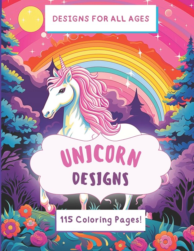 Front cover_Magical Unicorn and Alicorn Coloring Book - 115 Enchanting Pages of Whimsy and Wonder
