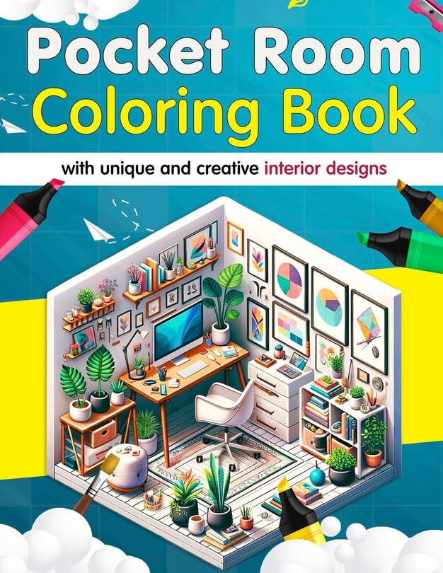 Front cover_Pocket Room Coloring Book, Tiny interior designs
