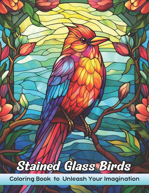 Couverture_Stained Glass Birds Coloring Book