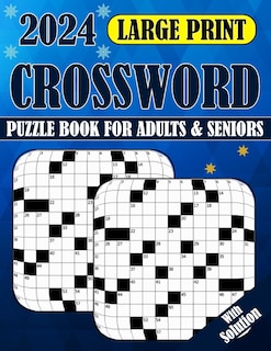 Front cover_2024 Large Print Crossword Puzzle Book For Adults & Seniors With Solution