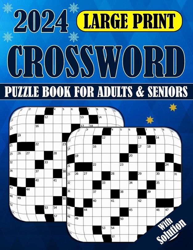 Front cover_2024 Large Print Crossword Puzzle Book For Adults & Seniors With Solution