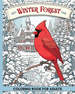 Front cover_Winter Forest Coloring Book for Adults