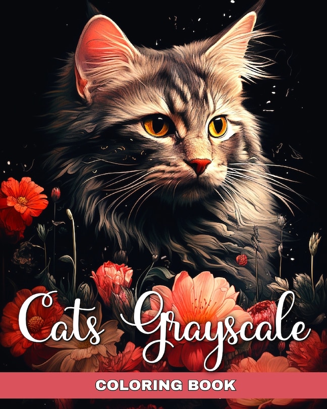 Front cover_Cats Grayscale Coloring Book