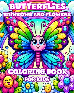 Couverture_Butterflies, Rainbows and Flowers Coloring Book for Kids