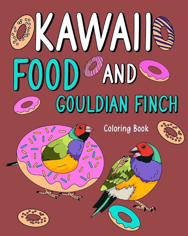 Front cover_Kawaii Food and Gouldian Finch Coloring Book