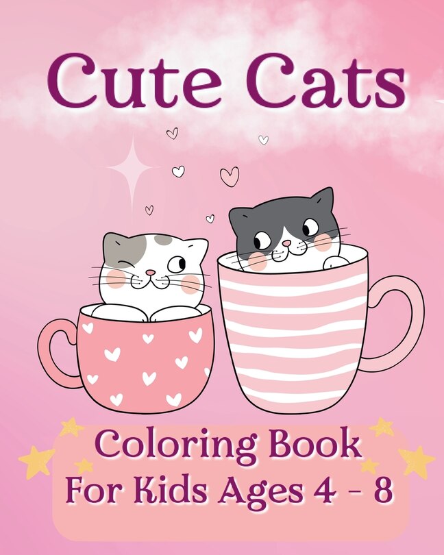Couverture_Cute Cats Coloring Book For Kids Ages 4-8