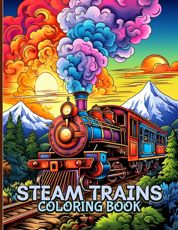 Couverture_Steam Trains Coloring Book