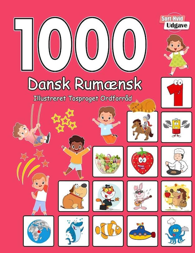 Front cover_1000 Dansk Rumænsk Illustreret Tosproget Ordforråd (Sort-Hvid Udgave)