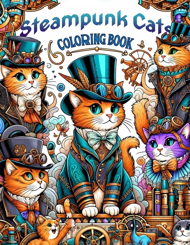 Front cover_Steampunk Cat coloring book